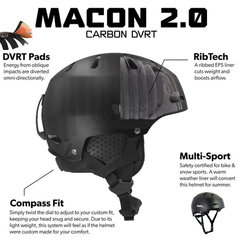 Macon 2.0 Carbon Fiber DVRT Winter Helmet