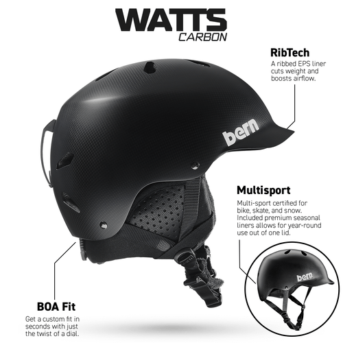 Watts Carbon Fiber Winter Helmet (Barn Deal)