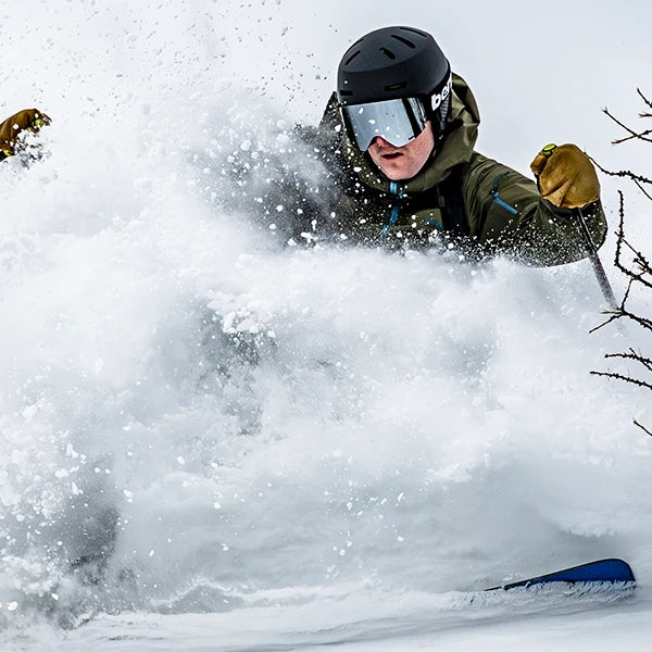 Skier wearing Macon 2.0 Winter Helmet