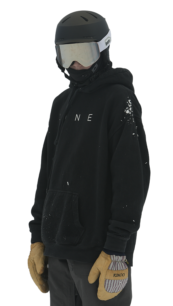 Profile shot of snowboarder wearing Hendrix winter helmet